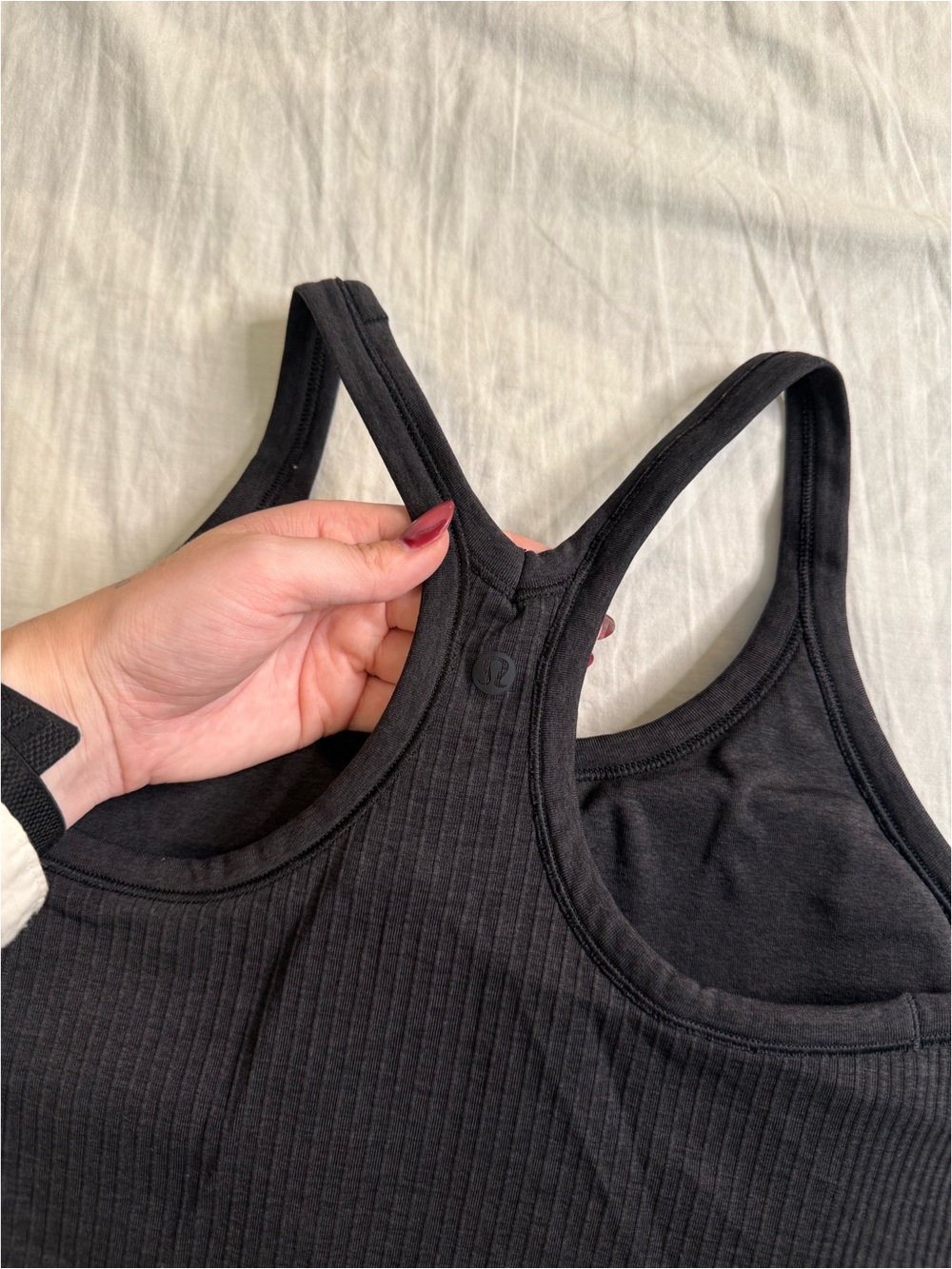 Black Ribbed Racerback Tank Top - Women's - Picture 3 of 4